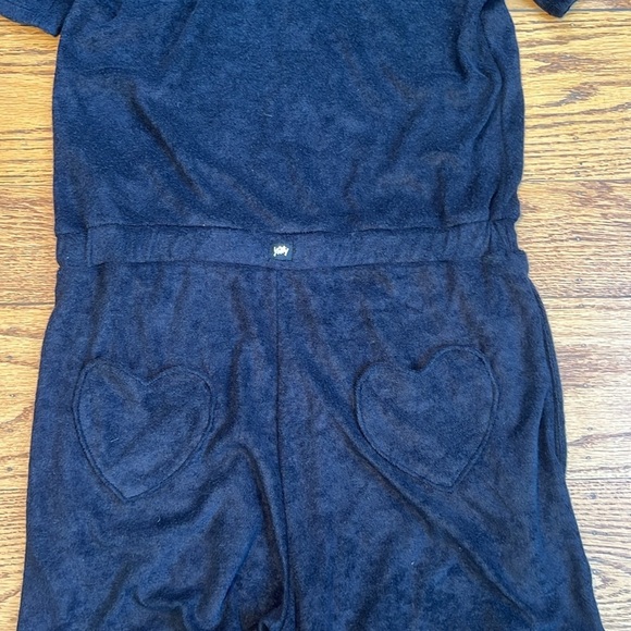 Yitty Black Rayon Y2K Vintage Short Sleeve Hoodie Romper b8 - Picture 5 of 5